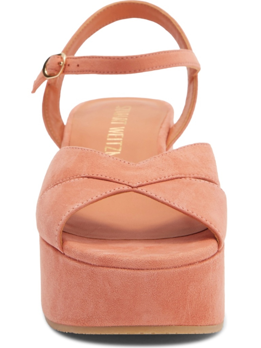 STUART WEITZMAN NIB CARMEN TERRACOTTA SUEDE MIDI WEDGE SANDAL. SIZE 8.5 B - Picture 11 of 15